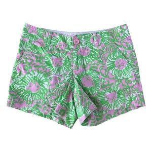 Lilly Pulitzer Multicolor Callahan Shorts Size 4 Pink Green Coastal Resort Vacay